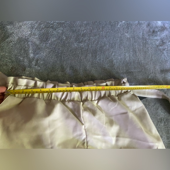 BAGATELLE COLLECTION Bone Paperbag Waist Pants Sz L - Picture 10 of 13